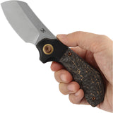 Kansept Knives Pluto Bolster Lock Snake Skin Gold Carbon Fiber & Titanium Folding S90V Knife 3129A1