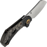 Kansept Knives Pluto Bolster Lock Snake Skin Gold Carbon Fiber & Titanium Folding S90V Knife 3129A1