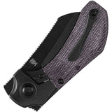 Kansept Knives Pluto Bolster Lock Purple Micarta & Black Titanium Folding S90V Knife 3129A2