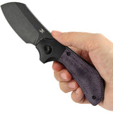 Kansept Knives Pluto Bolster Lock Purple Micarta & Black Titanium Folding S90V Knife 3129A2