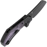 Kansept Knives Pluto Bolster Lock Purple Micarta & Black Titanium Folding S90V Knife 3129A2