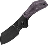 Kansept Knives Pluto Bolster Lock Purple Micarta & Black Titanium Folding S90V Knife 3129A2