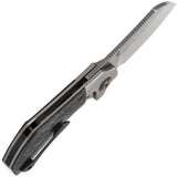 Kansept Knives Pluto Bolster Lock Carbon Fiber & Gray Titanium Folding Damascus Knife 3129A3