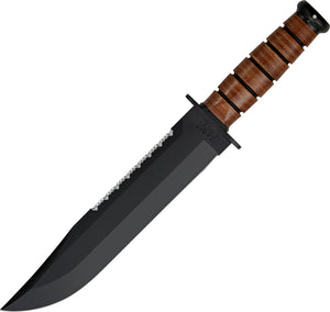 Ka-Bar Big Brother Fighting/Utility Black 1095 Carbon Steel Fixed Knife 2217