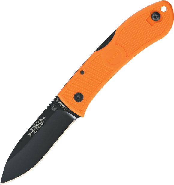 Ka-Bar Dozier Hunter Lockback Orange AUS-8 Stainless Black Folding Knife 4062BO