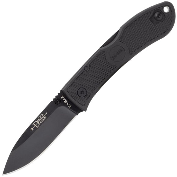 KA-Bar Dozier Hunter Lockback Black Folding S35VN Drop Pt Pocket Knife 4062S35