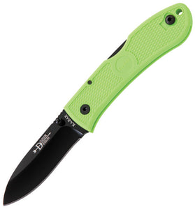 Ka-Bar Dozier Zombie Green Folding Hunter Black AUS-8A Stainless Knife 4062ZG