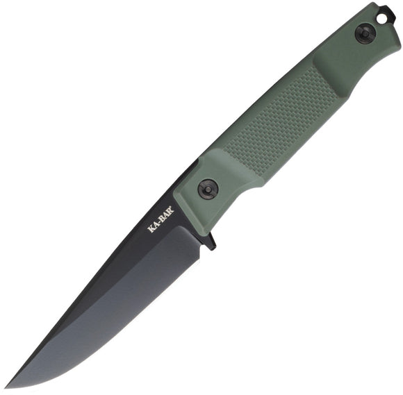 Ka-Bar Apex Green GFN D2 Steel Clip Point Fixed Blade Knife w/ Sheath 5500