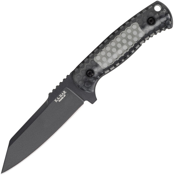 Ka-Bar George Cool Name Translucent 1095 Carbon Steel Reverse Tanto Fixed Blade Knife 7702