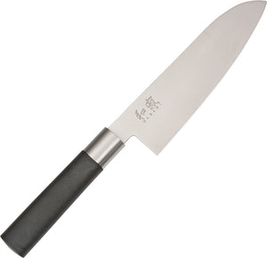 Kai USA Santoku Black Polypropylene Stainless Steel Fixed Blade Knife 6716S