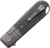 KARBON Ahoy Framelock Denim Micarta & Titanium Folding Bohler M390 Pocket Knife B103