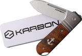 KARBON Ahoy Framelock Ironwood & Titanium Folding Bohler M390 Pocket Knife B104