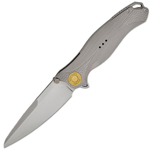 KARBON Buckhorn Framelock Gray Titanium Folding CPM-S35VN Pocket Knife B118