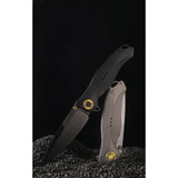 KARBON Buckhorn Linerlock Black Aluminum Folding CPM-S35VN Pocket Knife B120