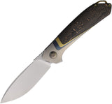 KARBON Smokeshow Framelock Titanium & Copper Carbon Fiber Folding M390 Pocket Knife B121