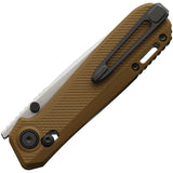 KARBON Terminal Crossbar Lock Brown G10 Folding 14C28N Pocket Knife B124