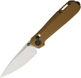 KARBON Terminal Crossbar Lock Brown G10 Folding 14C28N Pocket Knife B124