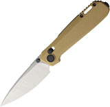 KARBON Terminal Crossbar Lock Tan G10 Folding 14C28N Pocket Knife B127
