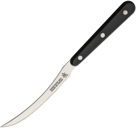 Kanetsune Tomato Slicer Black Resin 420J2 Stainless Fixed Blade Knife 093