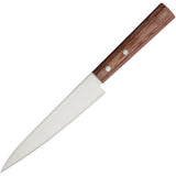 Kanetsune Petty Utility Brown Plywood Stainless Fixed Blade Knife 363