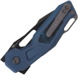 Ketuo Mini Griffin DLC-B Button Linerlock Blue Titanium & Carbon Fiber Folding M390 Knife M0114