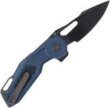 Ketuo Mini Griffin DLC-B Button Linerlock Blue Titanium & Carbon Fiber Folding M390 Knife M0114