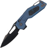 Ketuo Mini Griffin DLC-B Button Linerlock Blue Titanium & Carbon Fiber Folding M390 Knife M0114