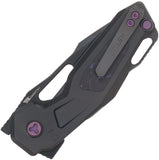 Ketuo Mini Griffin DLC-P Button Linerlock Black Titanium & Purple Carbon Fiber Folding M390 Knife M0115