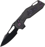 Ketuo Mini Griffin DLC-P Button Linerlock Black Titanium & Purple Carbon Fiber Folding M390 Knife M0115