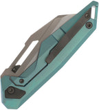 Ketuo Akimbo GRE/P Framelock Teal Green Titanium Folding M390 Pocket Knife M0122