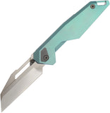 Ketuo Akimbo GRE/P Framelock Teal Green Titanium Folding M390 Pocket Knife M0122