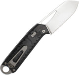 Ketuo Ventr V3 BK/P Button Linerlock Black Carbon Fiber Folding 154CM Pocket Knife M0124