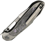 Ketuo Triad TC PUE/P Button Linerlock Titanium & Purple Carbon Fiber Folding M390 Knife M0134