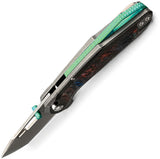Ketuo Triad TC RGB/SW Button Linerlock Titanium & Multi-Color Carbon Fiber Folding M390 Knife M0136