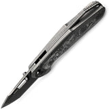 Ketuo Triad TC WHT/SW Button Linerlock Titanium & White Carbon Fiber Folding M390 Knife M0137