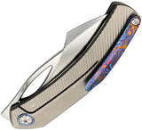Ketuo Slashley MP Framelock Gray Titanium Folding Mirror Bohler M390 Pocket Knife M0138