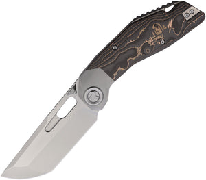 Ketuo Yakuza Framelock Titanium & Copper Foil Carbon Fiber Folding M390 Knife M024