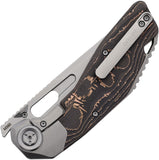 Ketuo Yakuza Framelock Titanium & Copper Foil Carbon Fiber Folding M390 Knife M024