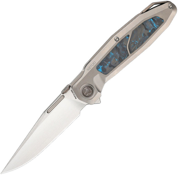 Ketuo Bratva S Linerlock Titanium & Carbon Fiber Folding Bohler M390 Pocket Knife M057