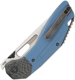 Ketuo Yakuza B/S Linerlock Blue G10 & Carbon Fiber Folding 14C28N Pocket Knife M061