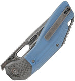 Ketuo Yakuza B/SW Linerlock Blue G10 & Carbon Fiber Folding 14C28N Pocket Knife M062
