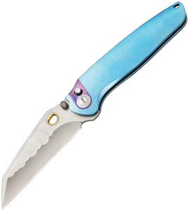 Ketuo Dirty Bird B Button Linerlock Blue Titanium Folding Bohler M390 Pocket Knife M063