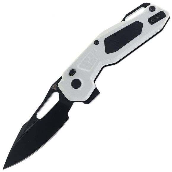 Ketuo Mini Griffin W/BK Button Lock White & Black G10 Folding 14C28N Knife M065