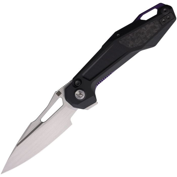 Ketuo Griffin BK/S Button Lock Black G10 & Carbon Fiber Folding 14C28N Knife M072