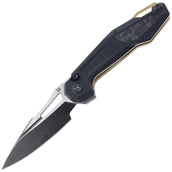 Ketuo Griffin BK/SW-S Button Lock Black G10 & Carbon Fiber Folding 14C28N Knife M073