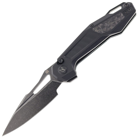 Ketuo Griffin BK/SW Button Lock Black G10 & Carbon Fiber Folding 14C28N Knife M074