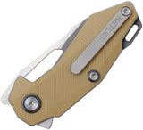 Ketuo Thorn V2 BRN/S Linerlock Tan G10 Folding 14C28N Pocket Knife M086