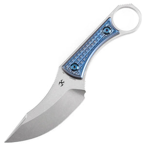 Kansept Knives Niko Blue Frag Titanium D2 Steel Fixed Blade Knife G004A4