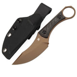 Kansept Knives Niko Twill Carbon Fiber Rose Gold D2 Steel Fixed Blade Knife w/ Sheath G004A9