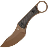 Kansept Knives Niko Twill Carbon Fiber Rose Gold D2 Steel Fixed Blade Knife w/ Sheath G004A9